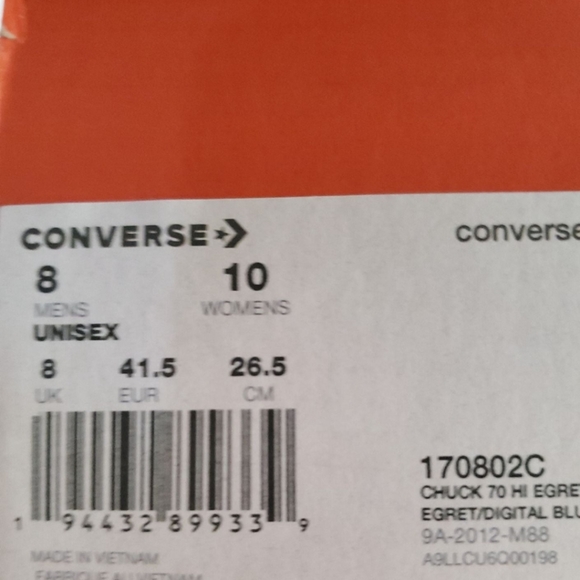 Converse Chuck 70 Hi 'Archive Paint Splatter' Unisex Mens 8=Womens10 /170802C - Picture 9 of 9